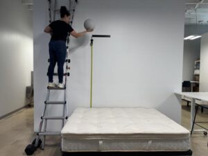 Bounce test on the Saatva Latex Hybrid Mattress