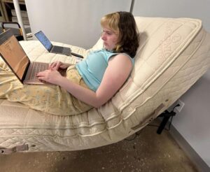 The Plushbeds Botanical Bliss Mattress on an adjustable bed