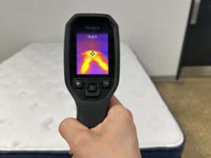 thermal imaging of the Silk And Snow Hybrid Mattress after being slept on