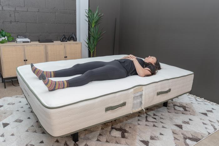 Back-sleeping on the Avocado Green Mattress