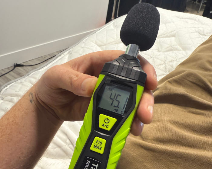 Decibal reading of the motor on a Helix Adjustable Base