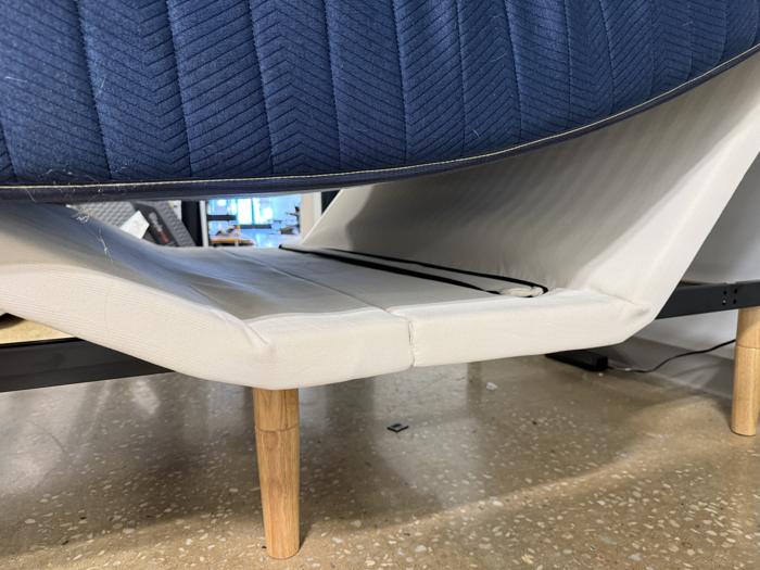 Looking at the gap between a mattress and the Silk & Snow Adjustable Bed Enhanced