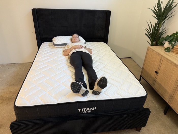 Back sleeping on the Titan Plus Core mattress